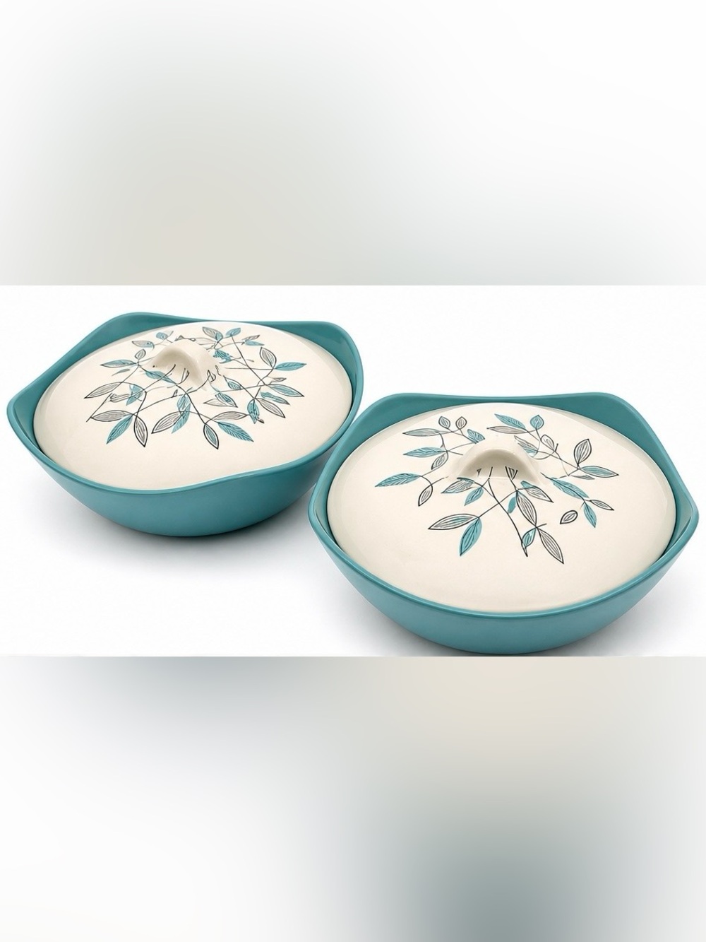 Midwinter Stylecraft Cassandra Covered Casserole Dishes (Set of 2) 1960 MCM